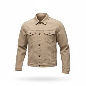 Metallica Skull Graphic Trucker Jacket Mens L Tan Denim Custom Band